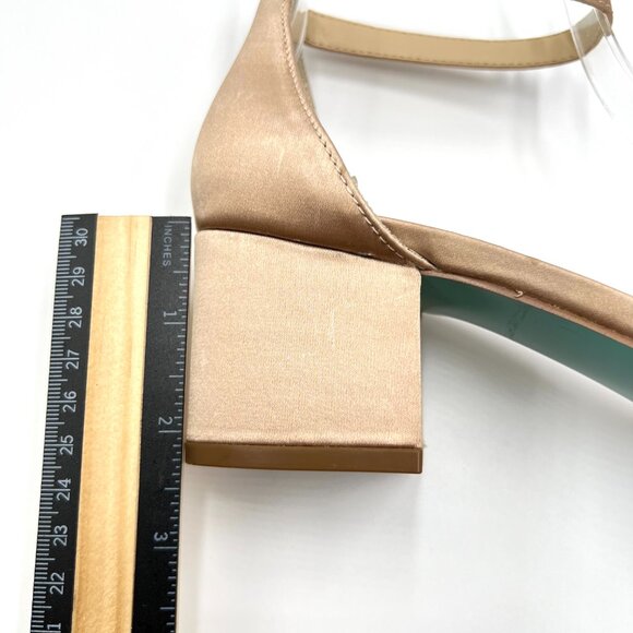 6W 6 WIDE WIDTH Betsey Johnson Mel Champagne Jeweled Heels Dress Sandals Shoes - Picture 12 of 13